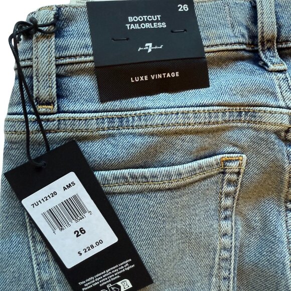 7 For All Mankind Tailorless Luxe Vintage Bootcut, NWT Size 26 - Picture 3 of 3